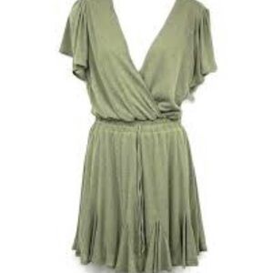 Elegant Olive Green Midi Dress